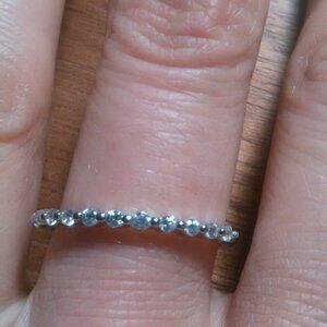 White Zircon Rhodium over Sterling Silver Ring (Size 9)